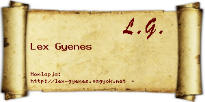 Lex Gyenes névjegykártya